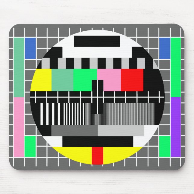 Retro-Farb-TV-Testbild Mousepad (Vorne)
