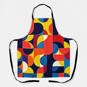 Retro-Farbblock-Geometrie-Kunst Schürze