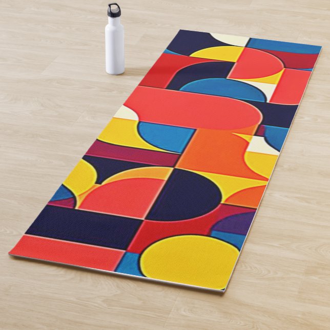 Retro-Farbblock-Geometrie-Kunst Yogamatte (Beispiel)