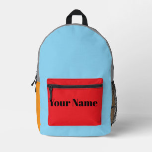 Retro-Farbblock mit individuellem Namen Bedruckter Rucksack
