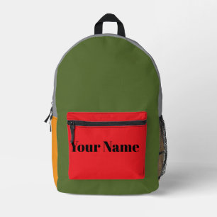 Retro-Farbblock mit individuellem Namen Bedruckter Rucksack
