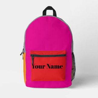 Retro-Farbblock mit individuellem Namen Bedruckter Rucksack