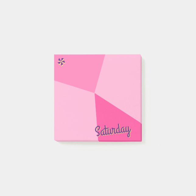 Retro-Farbblockplaner Post-it Klebezettel (Vorderseite)