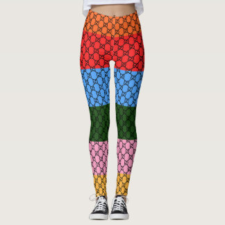 Retro-Farbbock-Monogramm-Leggings Leggings