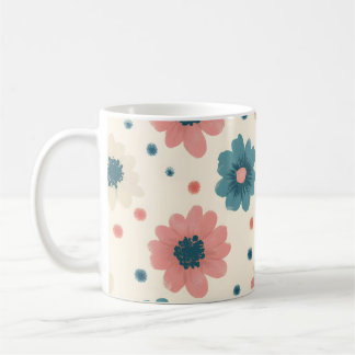 Retro Farben Blumen Boho Floral Vintage Stil Kaffeetasse