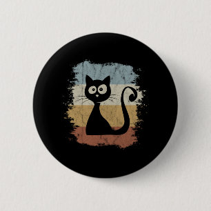Retro-Farben der 60er Jahre Retro-Comic-Katze Süße Button