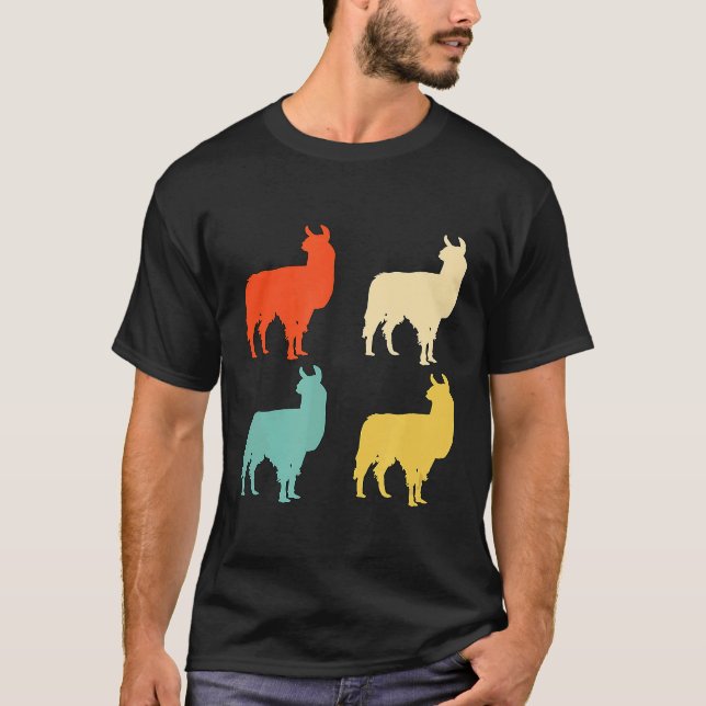 Retro-Farben Lama Lama T-Shirt (Vorderseite)