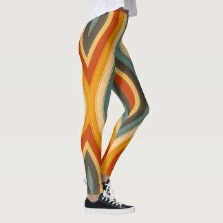 Retro-Farben-Leggings 1970er Jahre Vintage-Style-D Leggings