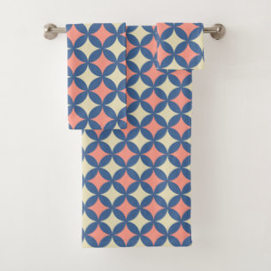 Retro Farben Mitte Jahrhundert Moderne Kreise Badhandtuch Set