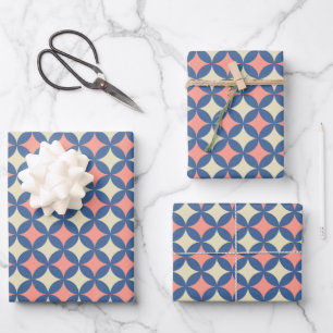 Retro Farben Mitte Jahrhundert Moderne Kreise Geschenkpapier Set