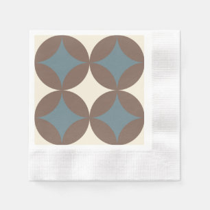 Retro Farben Mitte Jahrhundert Moderne Kreise Serviette