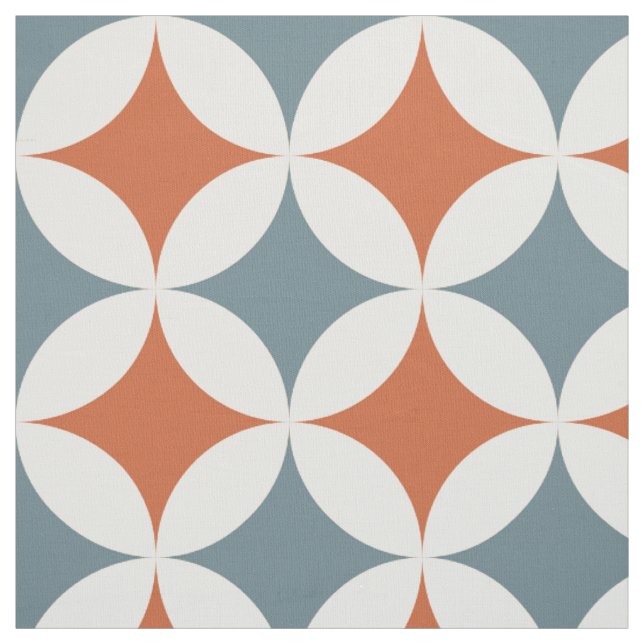 Retro Farben Mitte Jahrhundert Moderne Kreise Stoff (Muster)