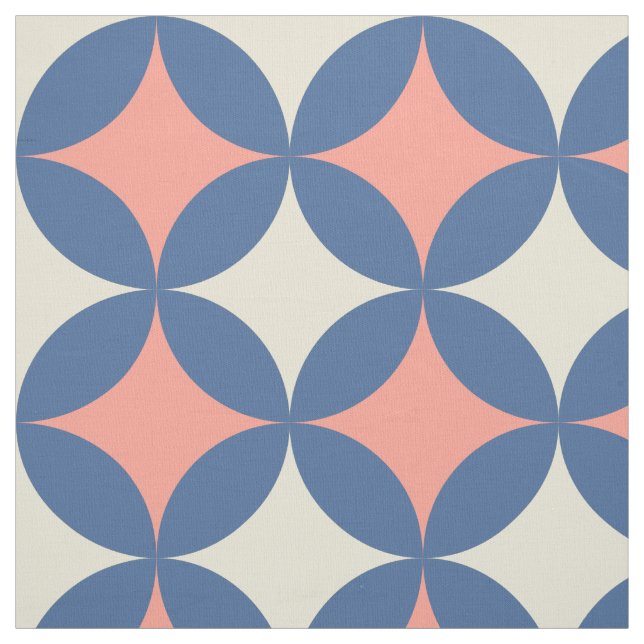 Retro Farben Mitte Jahrhundert Moderne Kreise Stoff (Muster)