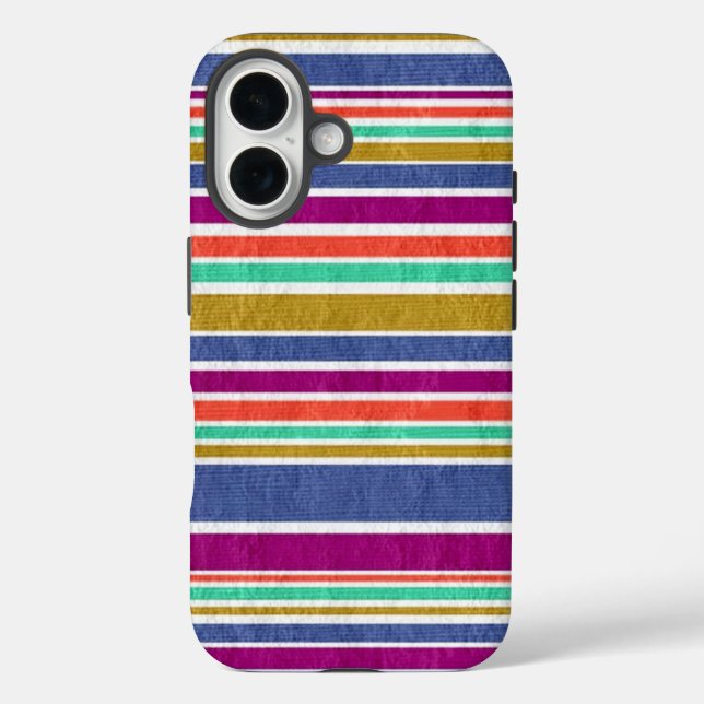 Retro-Farben texturierte Streifen Case-Mate iPhone Hülle (Rückseite)