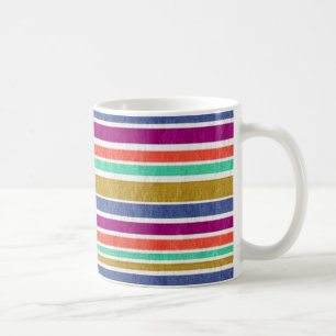 Retro-Farben texturiertes Streifenmuster Kaffeetasse