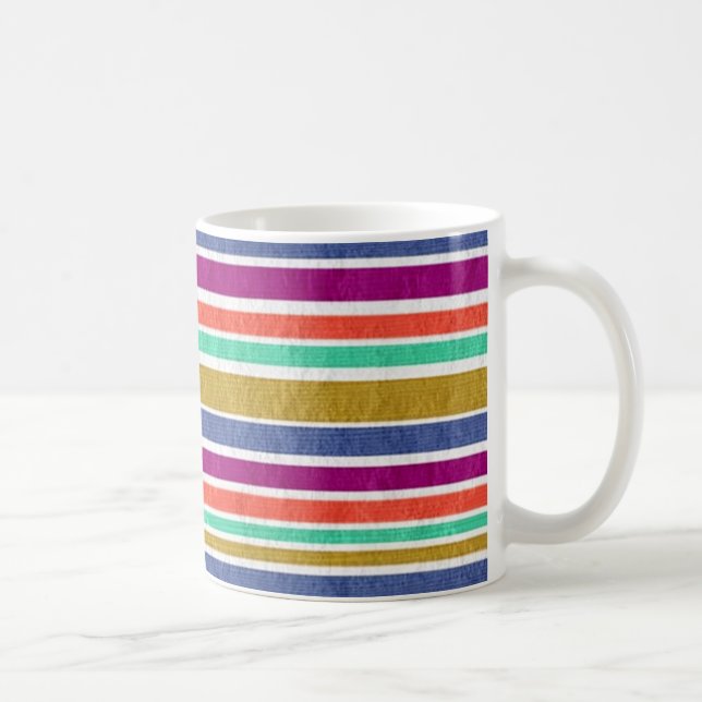 Retro-Farben texturiertes Streifenmuster Kaffeetasse (Rechts)