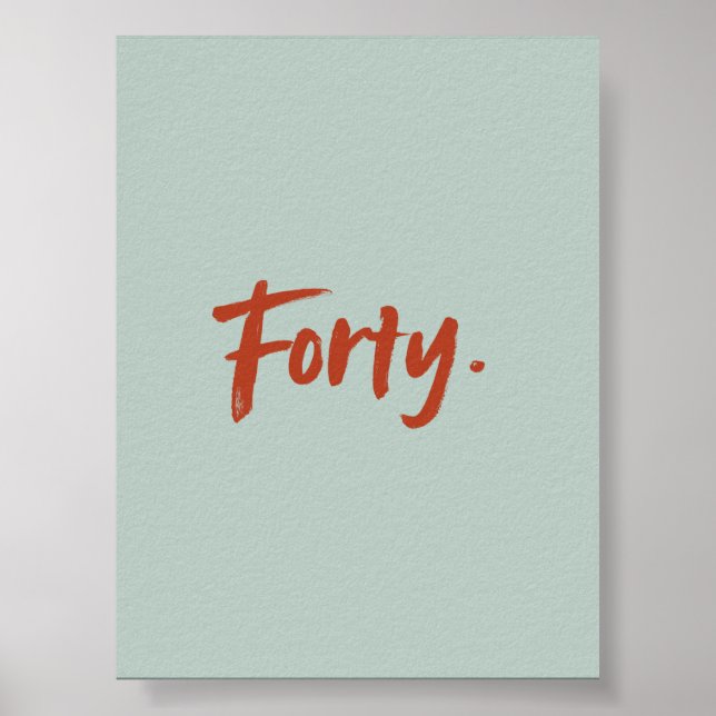Retro-Farben-Typografie Vierzig – Minimalistisches Poster (Vorne)