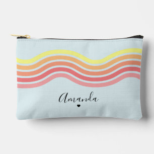 Retro farbenfroh Blaue Groovy Lines Beach Sonnenau Zubehörtasche