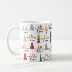 Retro farbenfroh Oh Weihnachtsbaum Urlaub Kaffeetasse