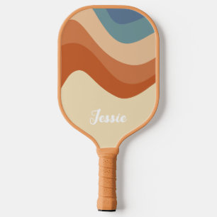 Retro farbenfrohe 70er Kurveste Streifen Vintag Pickleball Schläger