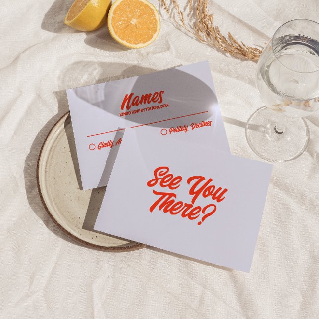 Retro farbenfrohe bright Bold Funky Moderne Hochze RSVP Karte (Von Creator hochgeladen)