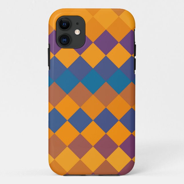 Retro farbenfrohe Diamant nahtlos Grafik Case-Mate iPhone Hülle (Rückseite)