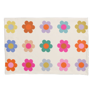 Retro farbenfrohe florale Preppy Abstrakte Blume Kissenbezug