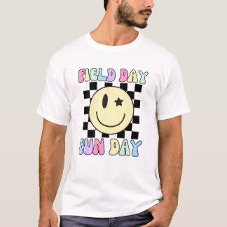 Retro farbenfrohe Freude am Tag Lächeln Gesicht T-Shirt
