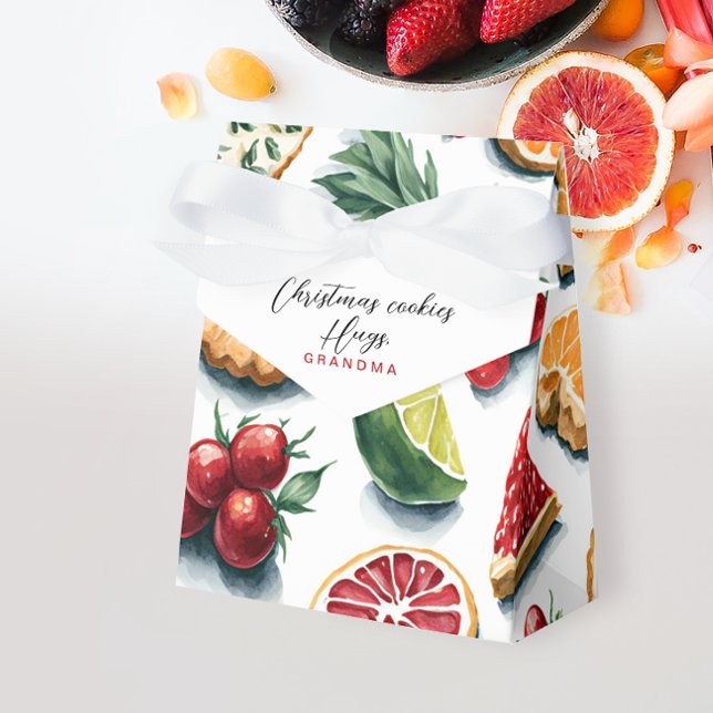 Retro farbenfrohe Früchte Zitrus Weihnachten Wasse Geschenkschachtel (Von Creator hochgeladen)