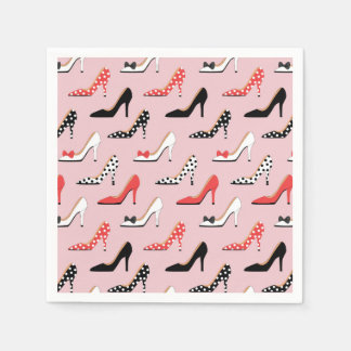 Retro farbenfrohe Girly High Heel Pump Schuhe Must Serviette