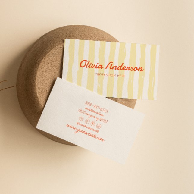 Retro farbenfrohe Hand gezogen Groovy Niedlich Visitenkarte (Von Creator hochgeladen)