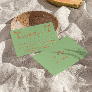 Retro farbenfrohe handgezeichnete, helle Farbspass RSVP Karte