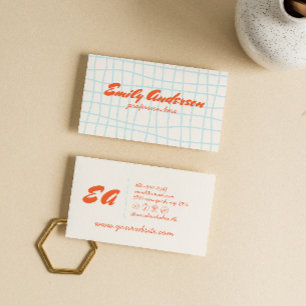Retro farbenfrohe Handschrift Gezeichnet Groovy Ni Visitenkarte