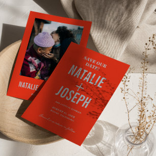 Retro farbenfrohe helle Funky Bold moderne Hochzei Save The Date