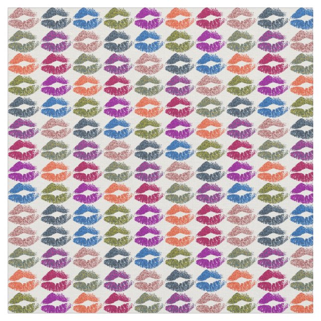 Retro farbenfrohe Lippen #13 Stoff (Nahaufnahme)