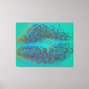 Retro farbenfrohe Lippen Leinwanddruck