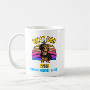 Retro farbenfrohe lustige Dackel Hund Kaffeetasse