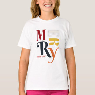 Retro farbenfrohe Merry & Bright Vintage Weihnacht T-Shirt