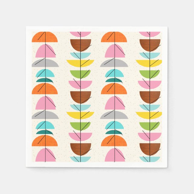 Retro farbenfrohe Nester Papier Napkins Serviette (Vorderseite)
