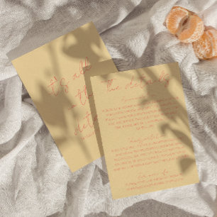 Retro farbenfrohe Pastel Whimsical Wedding Details Begleitkarte