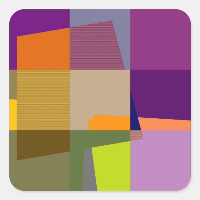 Retro farbenfrohe Pop Art Stickers (Vorderseite)