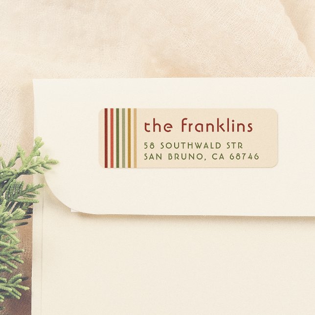 Retro farbenfrohe Streifen Spaß Familienname und A (Von Creator hochgeladen)