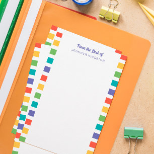 Retro farbenfrohe Streifen vom Schreibtisch Briefpapier