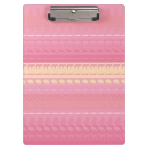 Retro farbenfrohe Tiere Moderne Streifen Muster #1 Klemmbrett