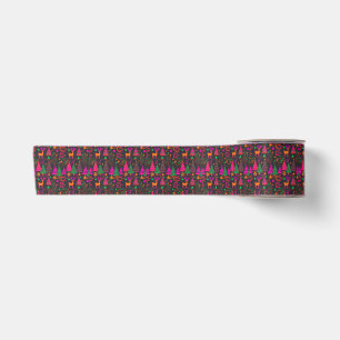 Retro farbenfrohe Weihnachtsbaumen Satinband