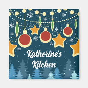 Retro farbenfrohe Weihnachtsschmuck Design Magnet