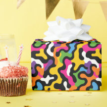 Retro farbenfrohe Wirbel Abstraktes Muster Funky2k