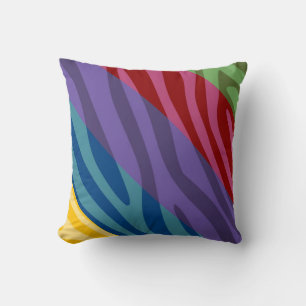 Retro farbenfrohe Zebra Druckfett Kissen