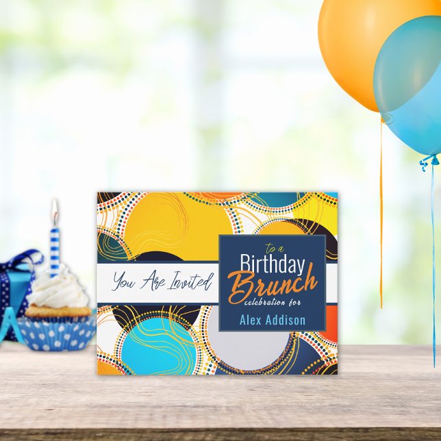 Retro farbenfroher 80er Geburtstagsfeier Ankündigu Postkarte (Von Creator hochgeladen)