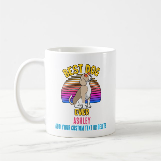 Retro farbenfroher Beagle Hund Kaffeetasse (Links)